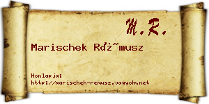 Marischek Rémusz névjegykártya